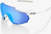 100% Racetrap Matte White/ HiPER Blue Multilayer Mirror Lens + Clear Lens - 61037-000-75