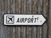 Retro wegwijzer 'Airport' 60cm | Nieuw oud bord | Vintage stijl
