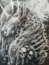 MONA LISA DIAMOND PAINTING UNICORN ZWART/WIT