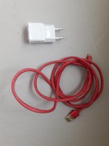 2m Micro USB naar USB A Kabel Rood + Oplader