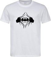 Wit Tshirt met  " BadMan " print Zwart size S