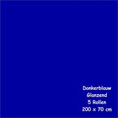 Benza Kaftpapier Schoolboeken - Glanzend Donkerblauw - 200 x 70 cm - 5 rollen