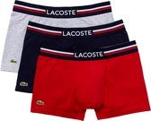 Lacoste Iconic Heren Boxershorts 3-Pack Rood/Blauw/Grijs - Maat  S