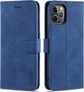 AZNS Skin Feel Calf Texture Horizontal Flip Leather Case met kaartsleuven & houder & portemonnee voor iPhone 11 Pro (blauw)