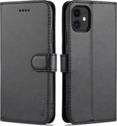 AZNS Skin Feel Calf Texture Horizontal Flip Leather Case met kaartsleuven & houder & portemonnee voor iPhone 11 (zwart)