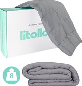 Litollo Verzwaringsdeken 7 kg  - Weighted Blanket - 4 seizoens - Grijs - 140x200cm - Incl 5 jaar garantie