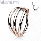 Piercing high quality titanium tripple hoop 10mm rose gold plated