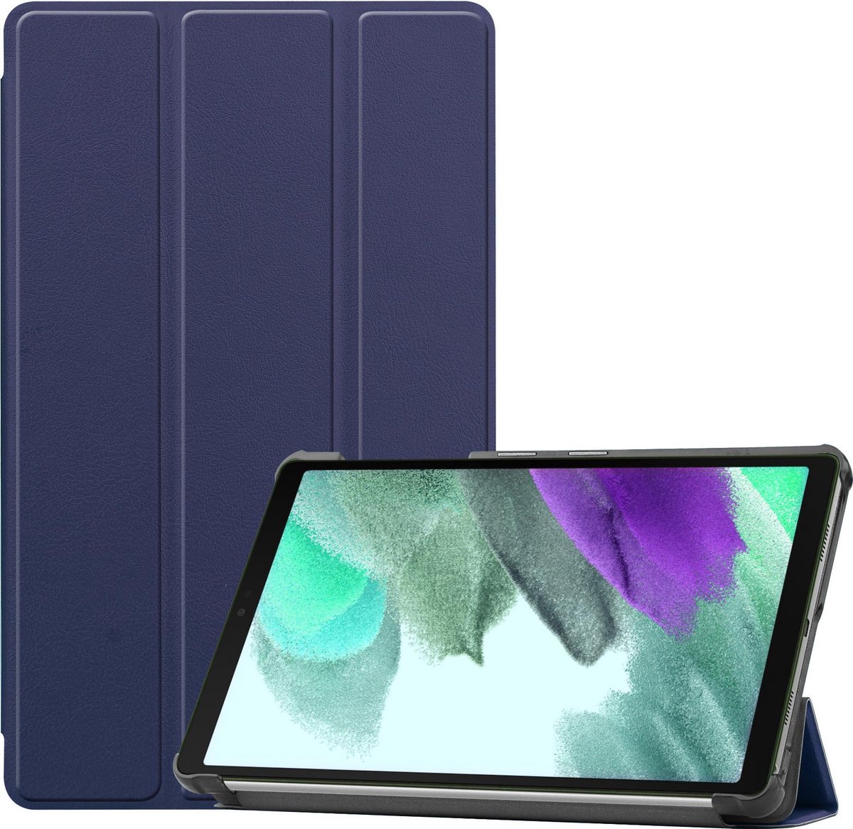 Hoesje Geschikt voor Samsung Galaxy Tab A7 Lite - Dun & Stevig - Trifold Bookcase - Hard Cover - Hardcover Book Case - Tablet Hoes - Donkerblauw