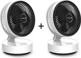 Clean Air Optima® 2 pièces CA-404W - Design Circulator Fan - Oscillation 80º et 180º - Extrêmement silencieux - Mode veille