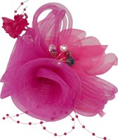 Jessidress® Haarclips Feestelijke Haarbloem met parels Dames Bruids Haar accessoires - Fushia