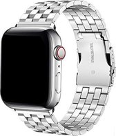 Geschikt voor Apple Watch bandje 38 / 40 / 41 mm - Series 1 2 3 4 5 6 7 8 SE - Smartwatch iWatch horloge band - 38mm 40mm 41mm - Fungus - RVS metaal - Zilver - Breed