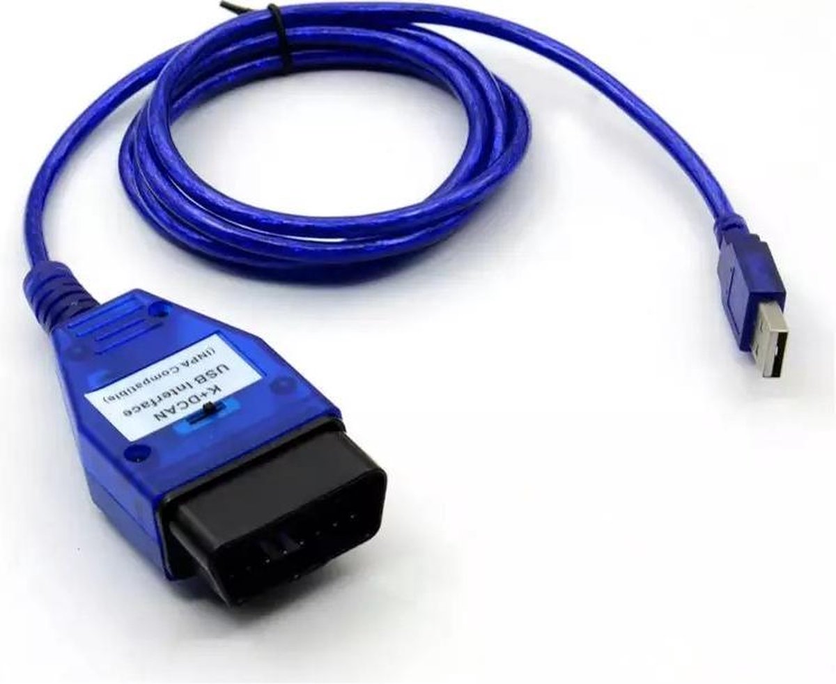 K+DCAN blauw USB OBD2 Interface voor BMW kdcan kabel switch INPA bmw  software... | bol.com