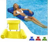 Gele Opblaasbare Drijfstoel Drijvende WaterStoel LoungeStoel WaterHangmat  Zwembad Ligbed Luchtbed - Floating Bed - Beach Float - Float LoungeStoel - Drijvende Water Ligstoel - Opblaasbaar