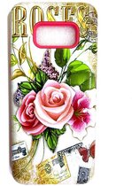 Samsung Galaxy S8 Plus 3D print roze bloem back cover TPU beschermend telefoon hoesje