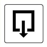 Uitgang sticker, wit zwart 300 x 300 mm