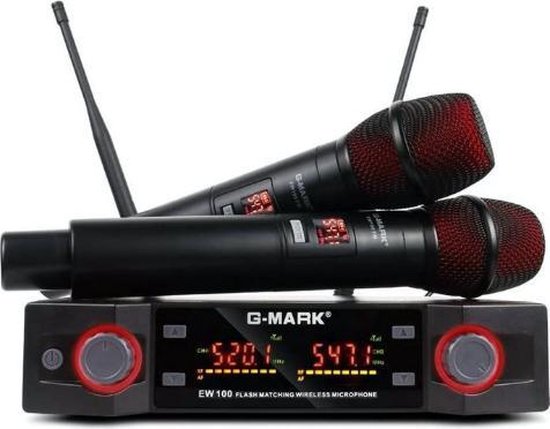 Schoolonderwijs Middel Geweldig Amerce EW100 Draadloze Microfoon set - Karaoke set - 80m bereik | bol.com