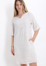 Katoenen maxi jurk - Franse mode vintage jurk - kleur GROEN - maat 40