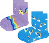 Happy Socks KUNR02-5000 2-pack Kids Unicorn & Rainbow Socks - maat 4-6Y