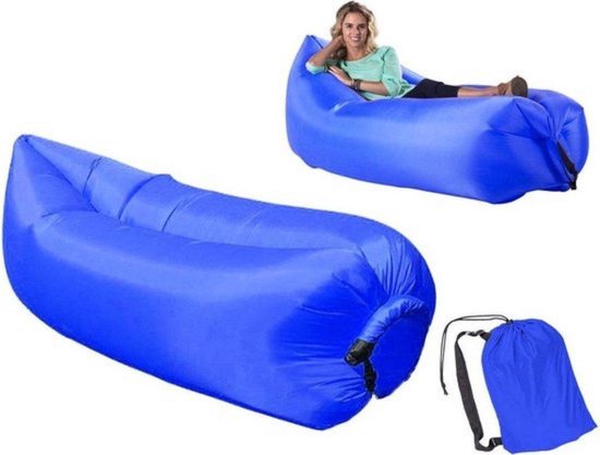 Air lounger - lucht lounger sofa matras Marineblauw- Zwembad- Strand-  Luchtbed Airlounger | bol.com