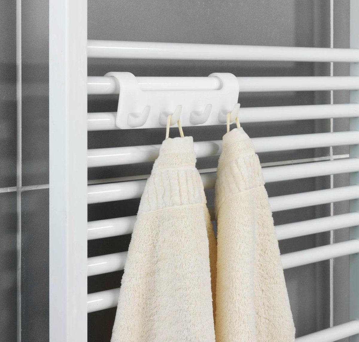 Wenko Crochet pour le radiateur de serviette Blanc 2 par ensemble