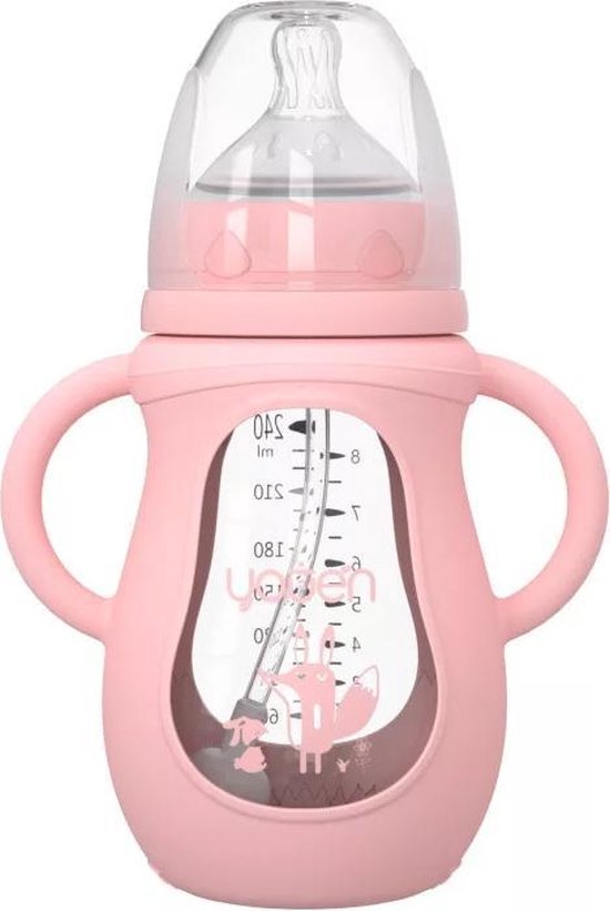 Roze Babyfles, pink baby bottle, Baby voeding, Baby glas fles, baby, baby  flessen,... | bol.com