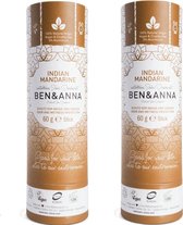 Ben & Anna Natural Stick Deodorant - Indian Mandarine - 60 gram - 2 pak