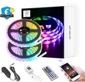 LED Kit - Led Strip - 20 Meter (2 x 10m) - RGB -  App + Afstandsbediening - Zelfklevend