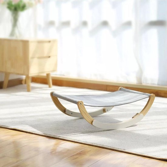 2 In 1 Multifunctionele Kat Hangmatten Bed Seat Stoel Schudbaar Ademend Anti Slip Kat Huis Thuis Lounger Stabiele Hout Shaker
