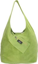 Charm London Suède Shopper - L - met Etui Limegroen