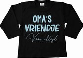 T-Shirt baby-dreumes-oma's vriendje voor altijd-zwart-lichtblauw-Maat 74