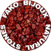 Fako Bijoux® - Stukjes Natuursteen - Natuursteen Chips - Stukjes Onregelmatige Natuursteen Split In Doosje - 5-8mm - 60-70 Gram - Rode Jaspis