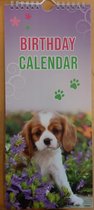 Verjaardagskalender Honden - Geen jaartal - Ophangbaar - Paars - 14,5 x 34,5 x 0,6 cm