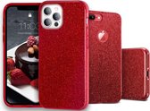 TF Cases | Samsung Galaxy A6 (2018) | Backcover | Siliconen | Glitter | Rood | High Quality