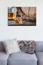 Canvas Schilderijen - Cognac in Kelder van Destilleerderij - 60x40 cm | Wanddecoratie | Fotoprint op Canvas | Canvas Schilderij | Woondecoratie voor Woonkamer, Slaapkamer, Kantoor, Gang