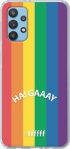 6F hoesje - geschikt voor Samsung Galaxy A32 4G -  Transparant TPU Case - #LGBT - Ha! Gaaay #ffffff