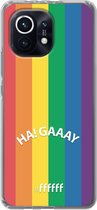6F hoesje - geschikt voor Xiaomi Mi 11 -  Transparant TPU Case - #LGBT - Ha! Gaaay #ffffff