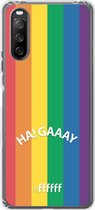 6F hoesje - geschikt voor Sony Xperia 10 III -  Transparant TPU Case - #LGBT - Ha! Gaaay #ffffff