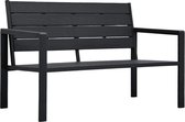 Medina Tuinbank hout-look 120 cm HDPE zwart