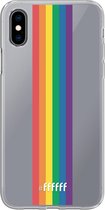 6F hoesje - geschikt voor iPhone X -  Transparant TPU Case - #LGBT - Vertical #ffffff