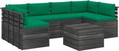 Medina 7-delige Loungeset met kussens pallet massief grenenhout