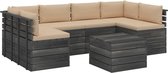 Medina 7-delige Loungeset met kussens pallet massief grenenhout