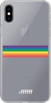 6F hoesje - geschikt voor iPhone X -  Transparant TPU Case - #LGBT - Horizontal #ffffff