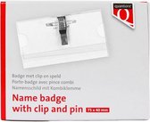 Badges nominatifs Quantore avec clip et épingle 40x75mm - set 24 pièces