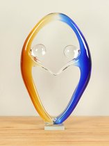 Glassculptuur NZS-1426-v, koppel glas, glazen beeld samen, glasbeeld huwelijk