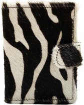 Pasjeshouder Uitschuifbaar – Donkerbruin – Leer - Zebra Print - Creditcard Houder - RFID – Anti Skim - Muntgeld Ritsvak - Pasjeshouder - Bruin