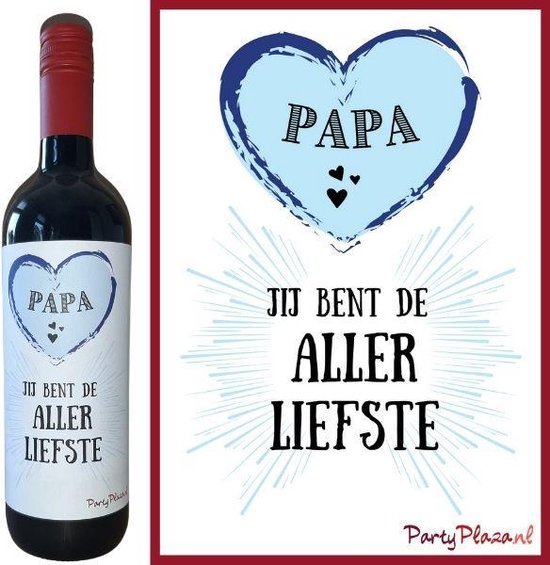 Etiquette de vin Cadeau Vaderdag - Etiquette pour bouteille de vin - Papa tu es le plus doux