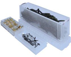 Really Useful Box 77 liter met 2 dividers, transparant