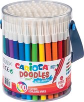 Stylo feutre Carioca Doodles, 100 stylos dans un pot en plastique
