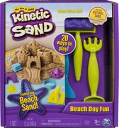 Kinetic Sand - Stranddag-speelset met gereedschap voor kasteelvormen en 340 g natuurlijke speelzand - Sensorisch speelgoed