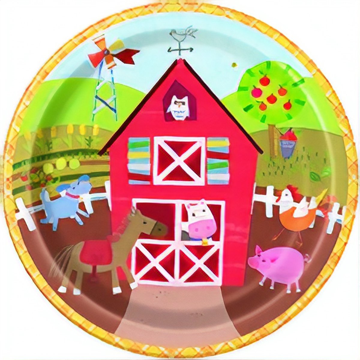 Boerderijdieren - Wegwerpbordjes Boerderij (8 stuks)